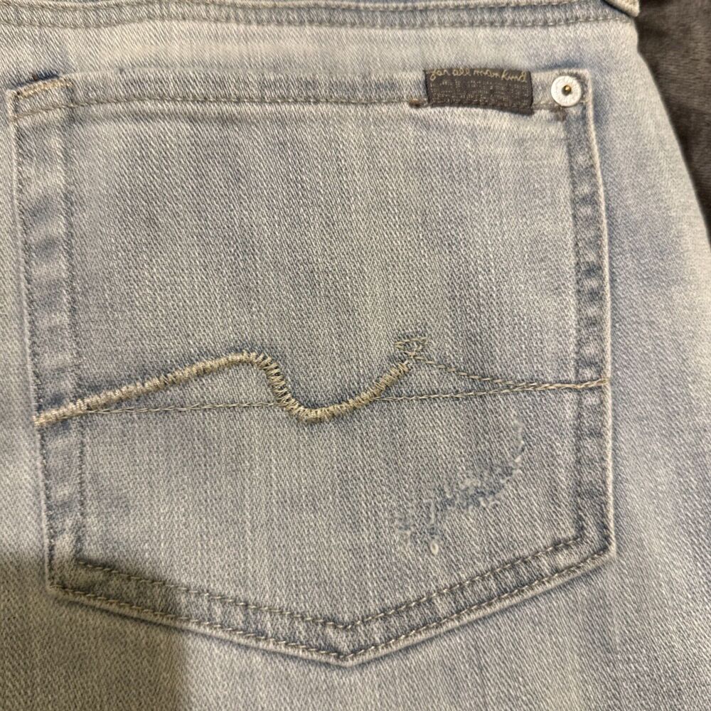 7 For All Mankind Jeans Women 31 Denim Josefina Button Fly Stretch Distressed - Picture 12 of 15